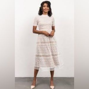 Windsor Lace Midi Dress | Ivory